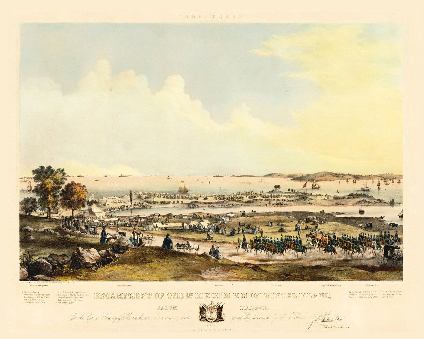 Vintage Map of Salem, Massachusetts, 1860