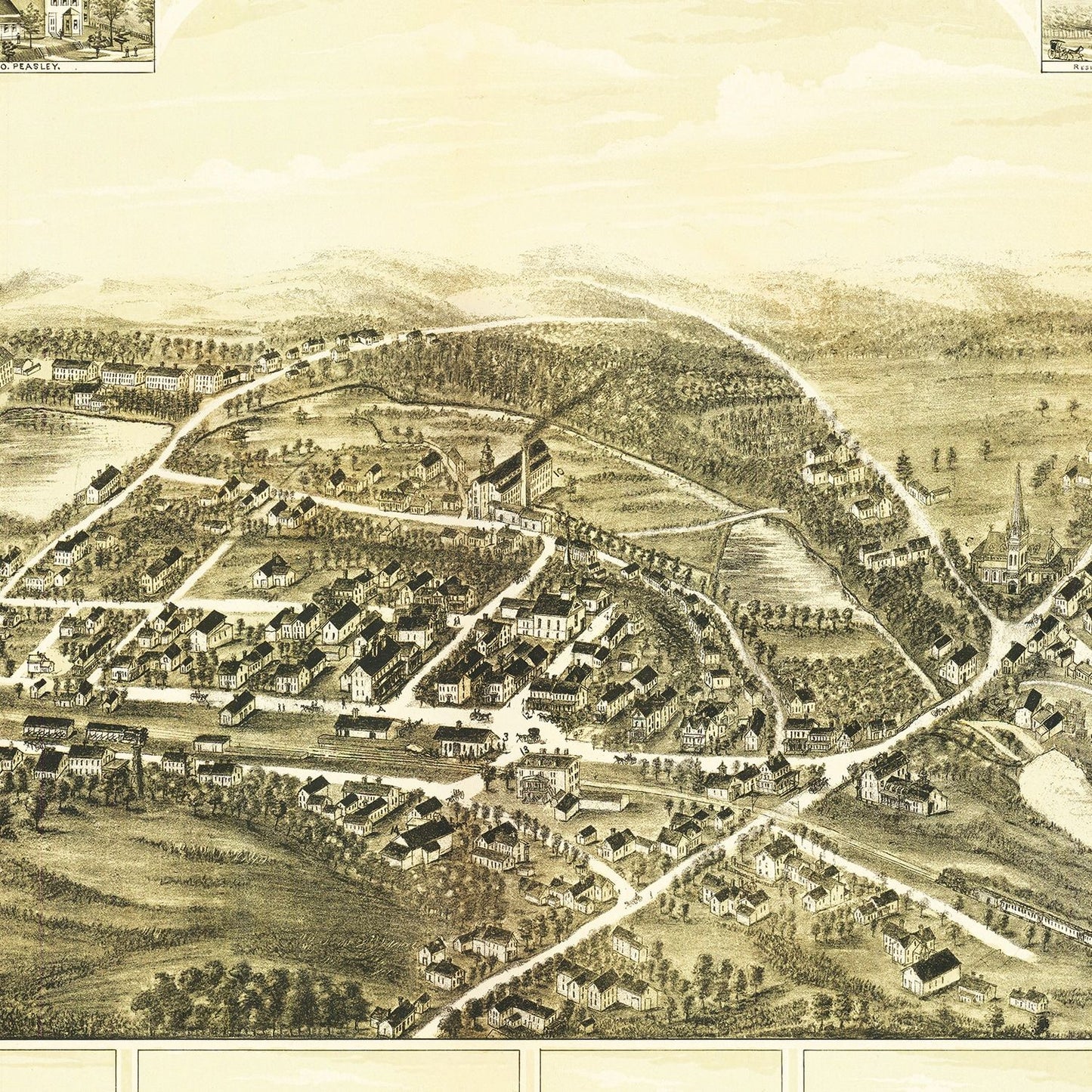 Vintage Map of Shirley, Massachusetts, 1892