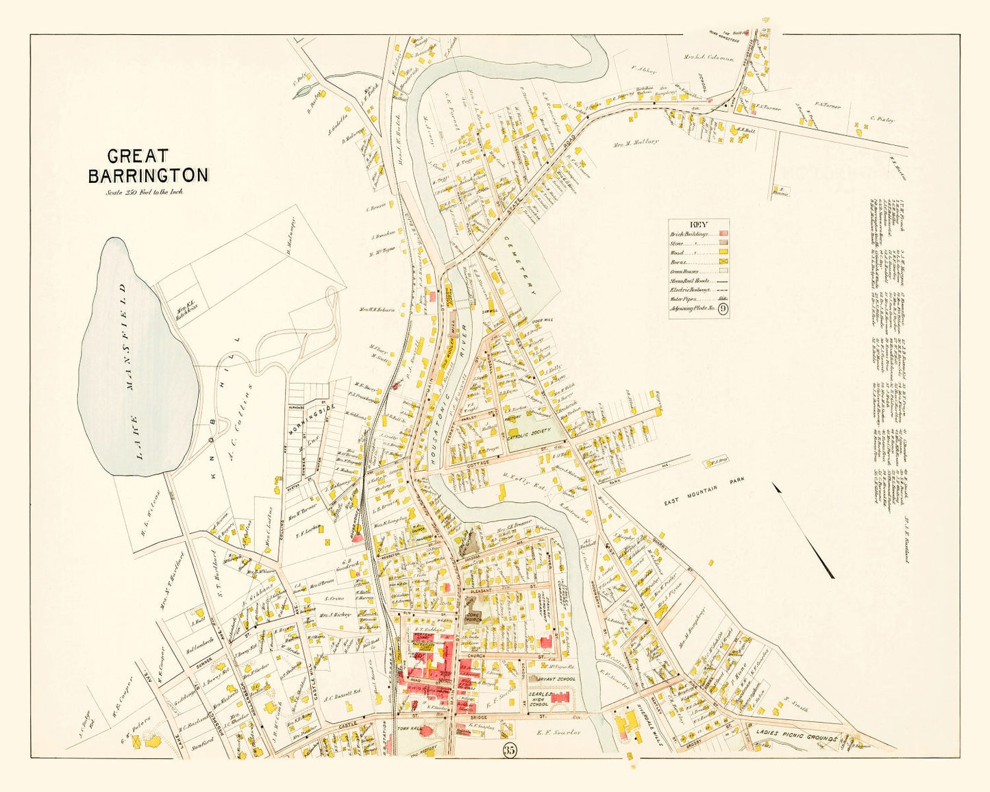 Vintage Map of Great Barrington, Massachusetts, 1900