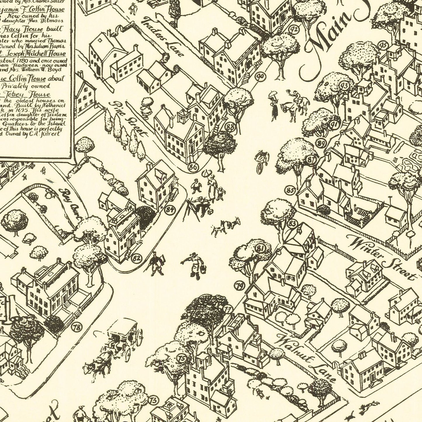 Vintage Map of Nantucket, Massachusetts, 1937