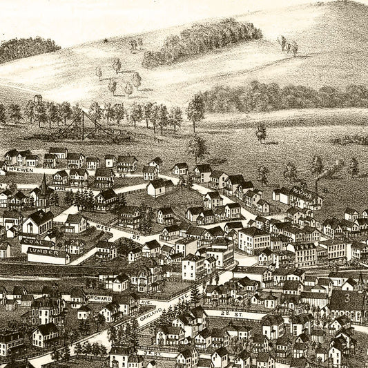 Vintage Map of Warwick, New York, 1887