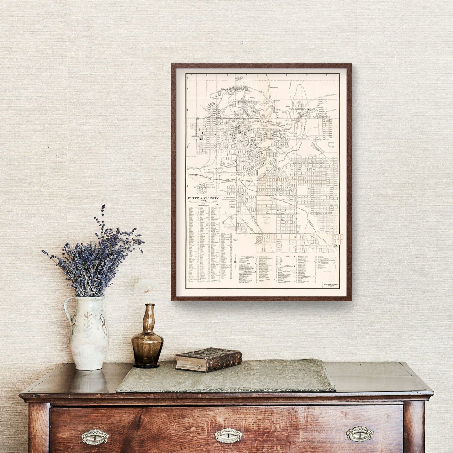 Vintage Map of Butte, Montana, 1939 Wall Art