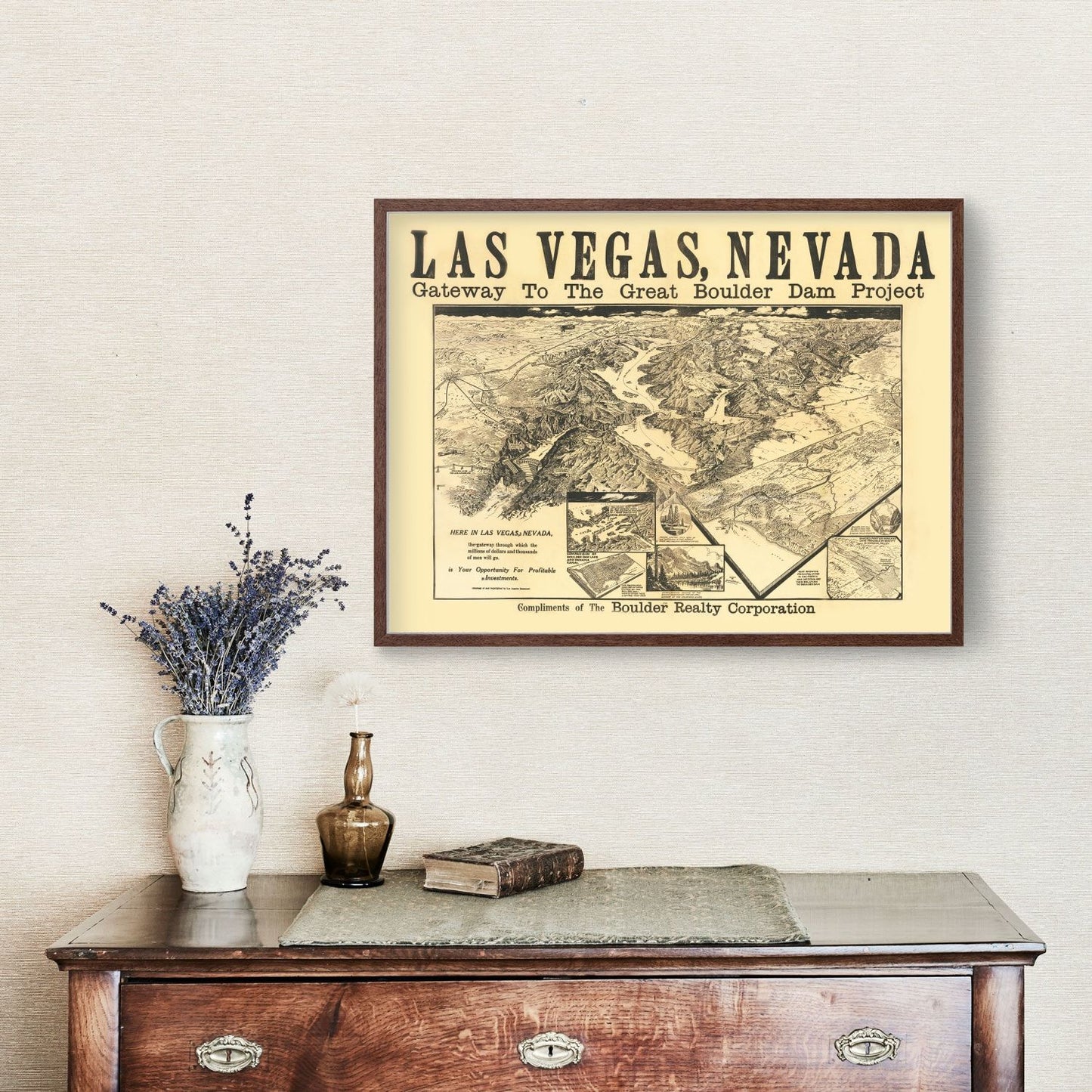 Vintage Map of Las Vegas, Nevada, 1932