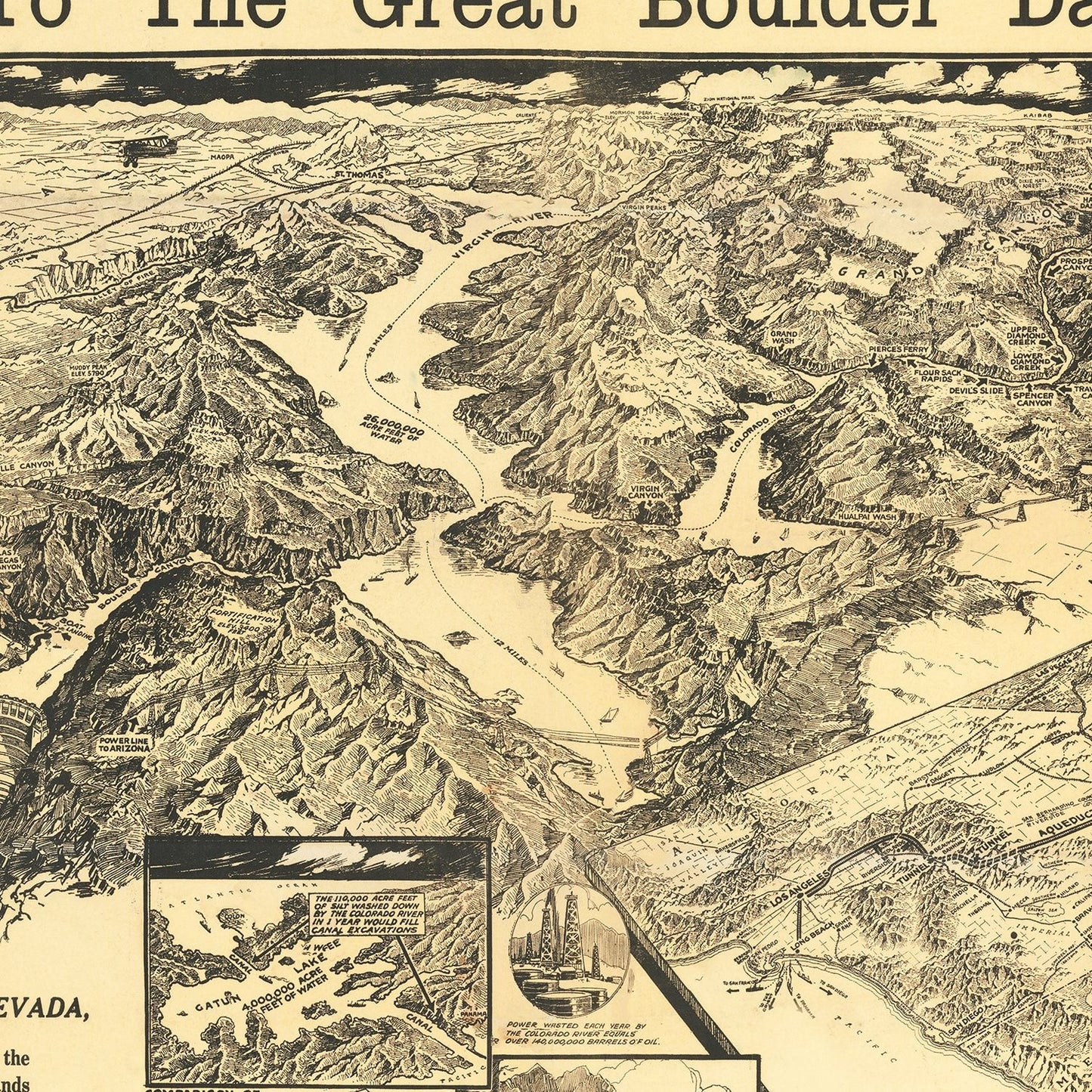 Vintage Map of Las Vegas, Nevada, 1932