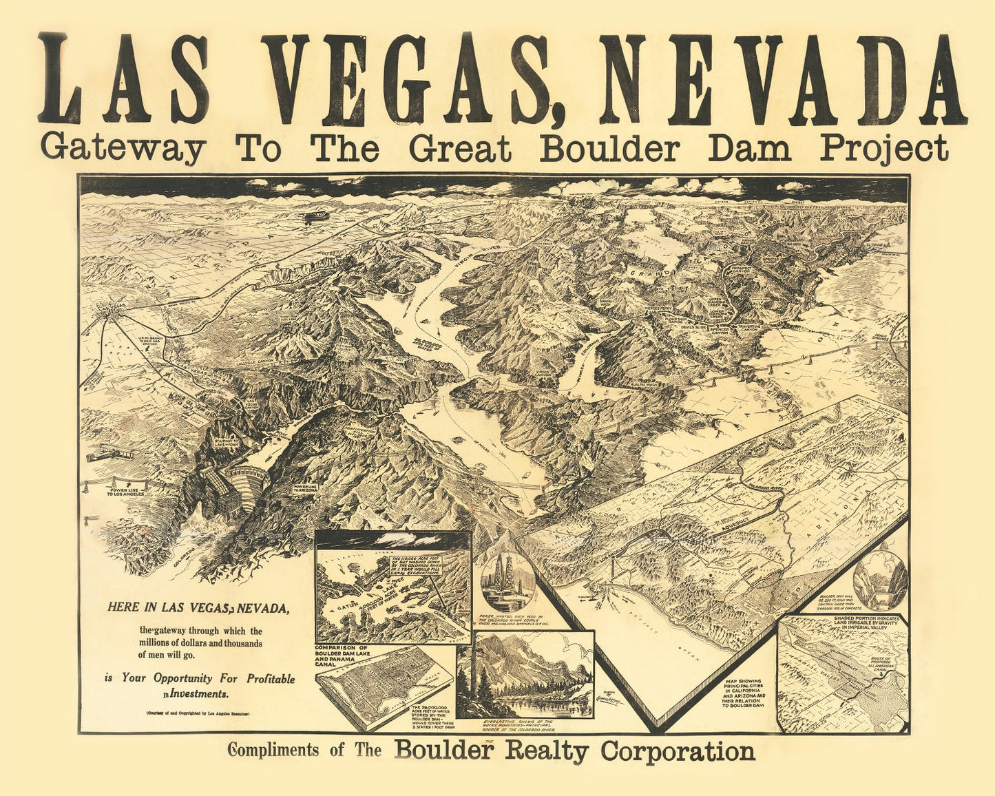Vintage Map of Las Vegas, Nevada, 1932