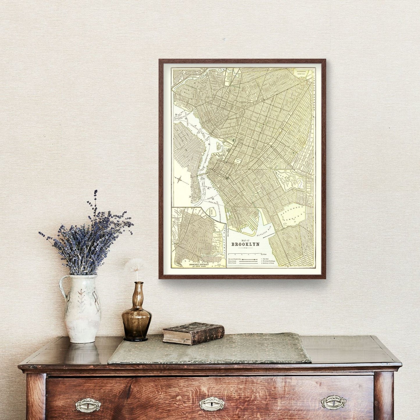 Vintage Map of Brooklyn, New York, 1890