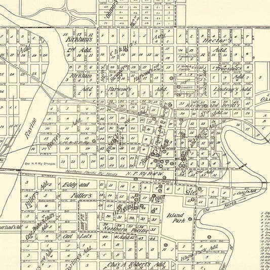 Vintage Map of Fargo, North Dakota, 1910