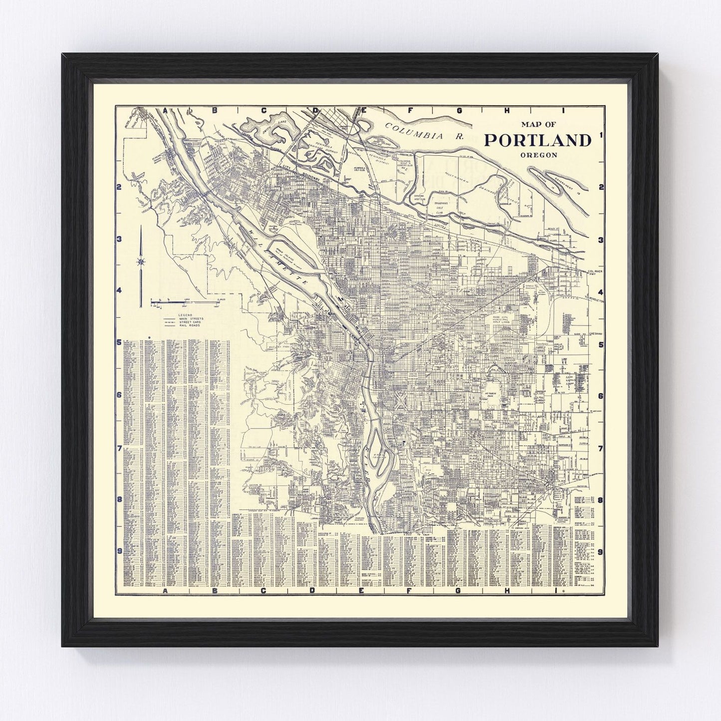 Vintage map of Portland, Oregon, 1920
