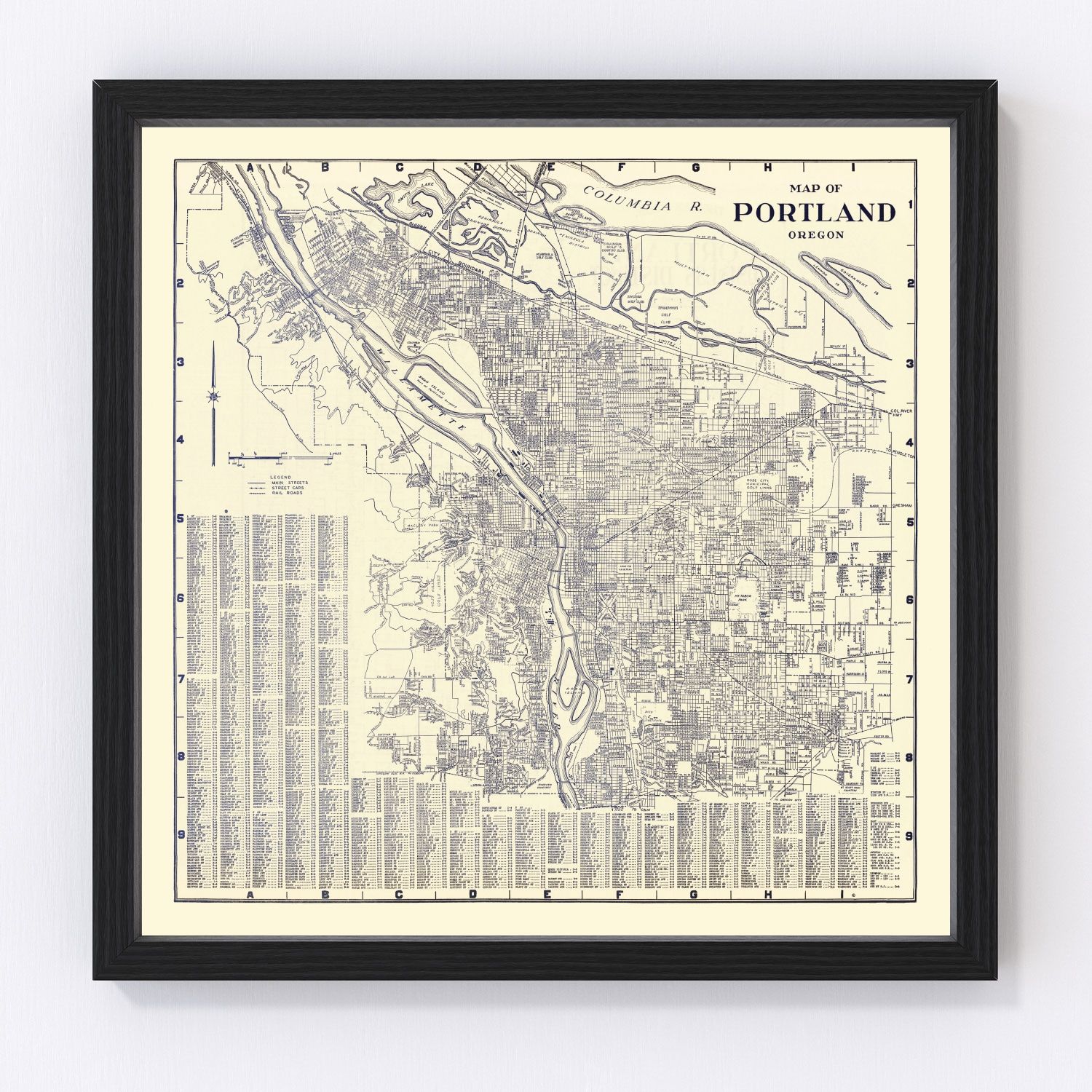 Vintage map of Portland, Oregon, 1920