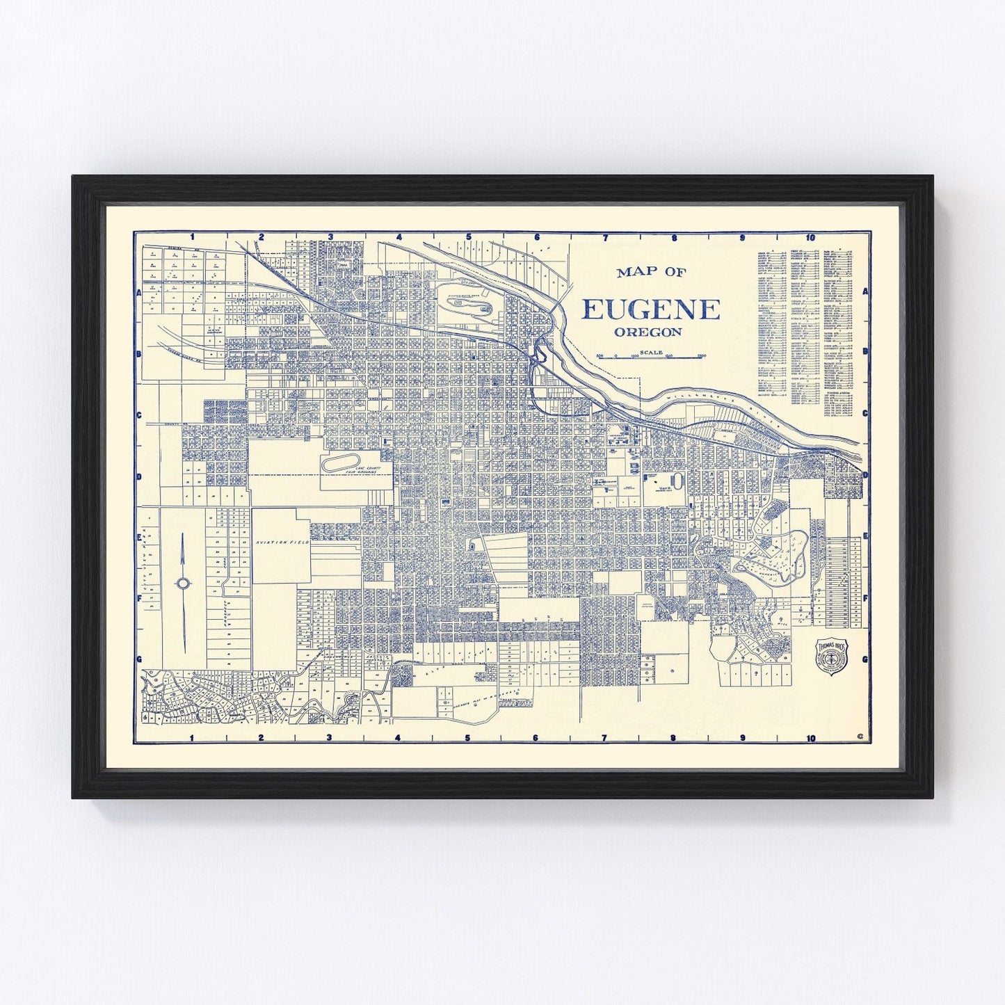 Vintage map of Eugene, Oregon, 1920