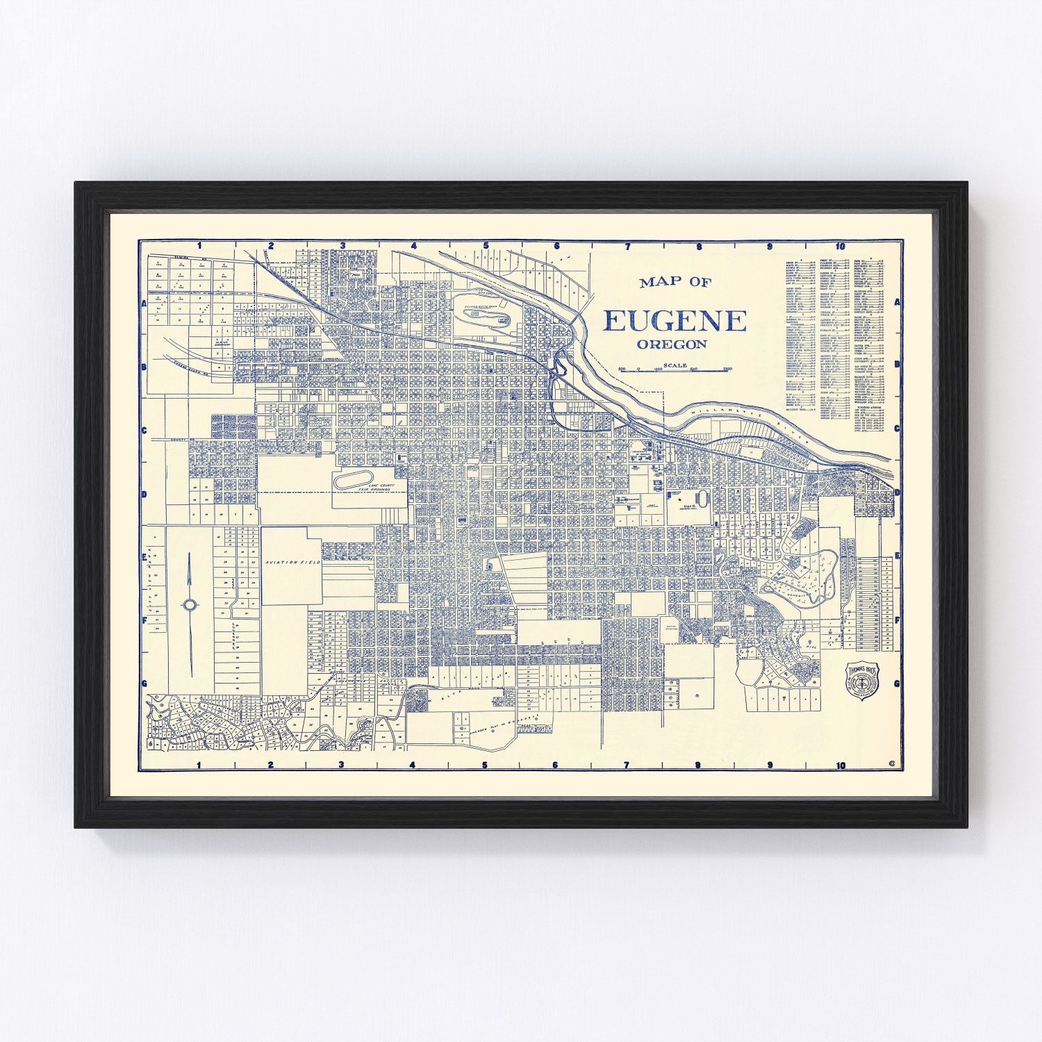 Vintage map of Eugene, Oregon, 1920