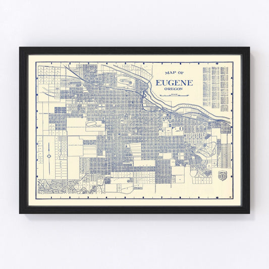 Vintage map of Eugene, Oregon, 1920