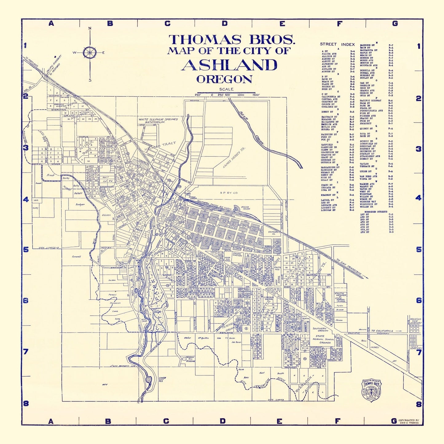 Vintage Map of Ashland, Oregon, 1920
