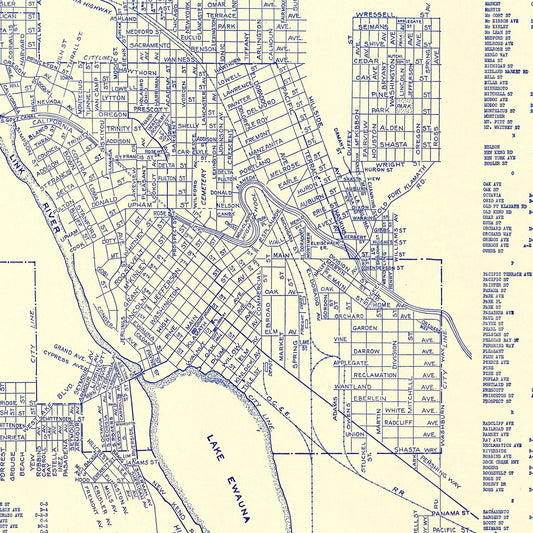 Vintage Map of Klamath Falls, Klamath County, Oregon, 1920