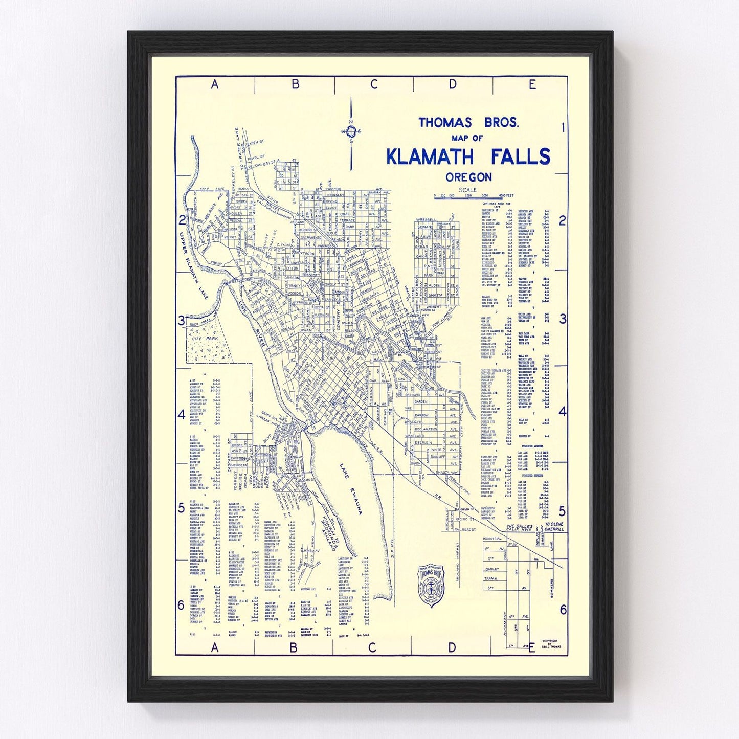 vintage map of Klamath Falls, Oregon, 1920