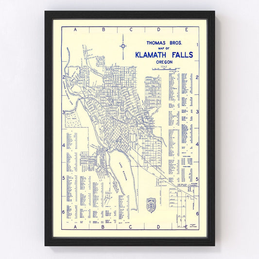 vintage map of Klamath Falls, Oregon, 1920