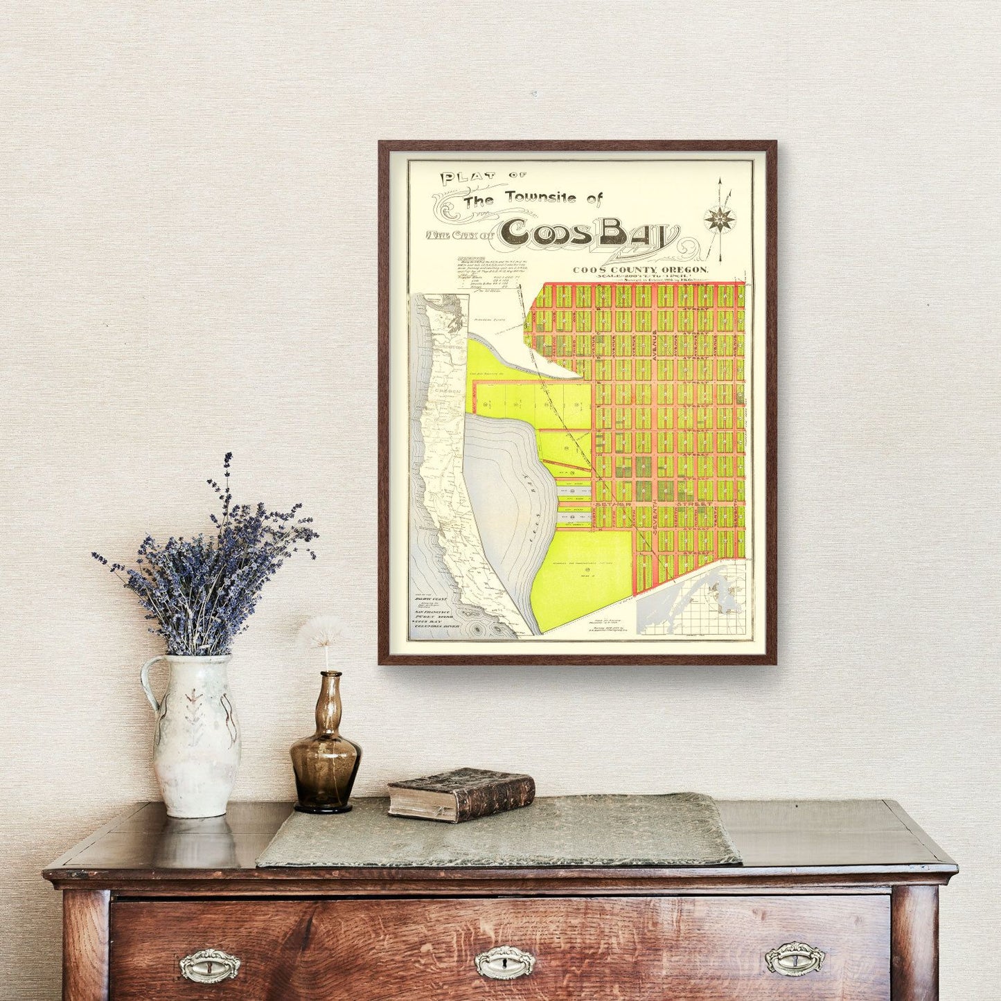 Vintage Map of Coos Bay, Oregon, 1906