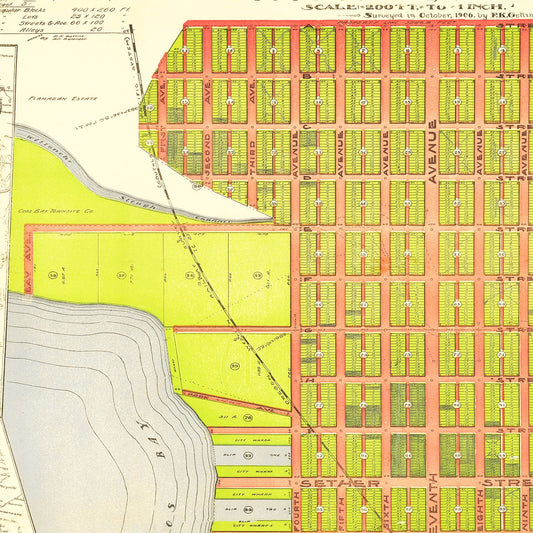 Vintage Map of Coos Bay, Oregon, 1906