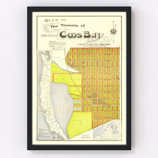 Vintage map of Coos Bay, Oregon, 1906