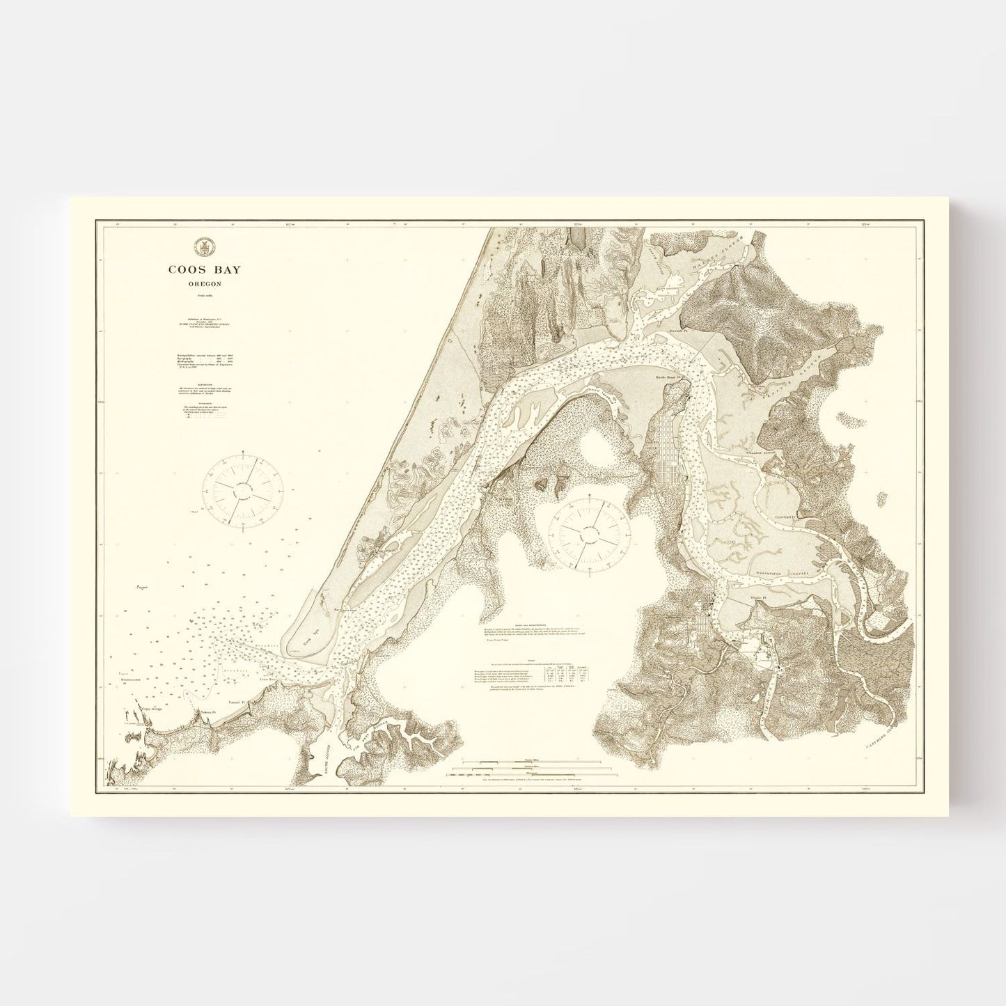 Vintage Map of Coos Bay, Oregon, 1914