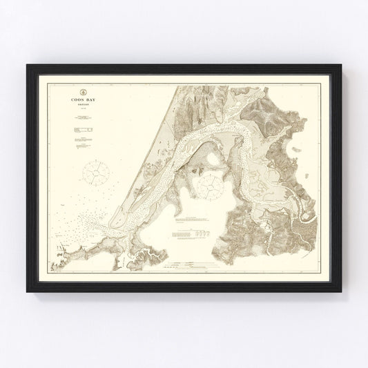 Vintage map of Coos Bay, Oregon, 1914