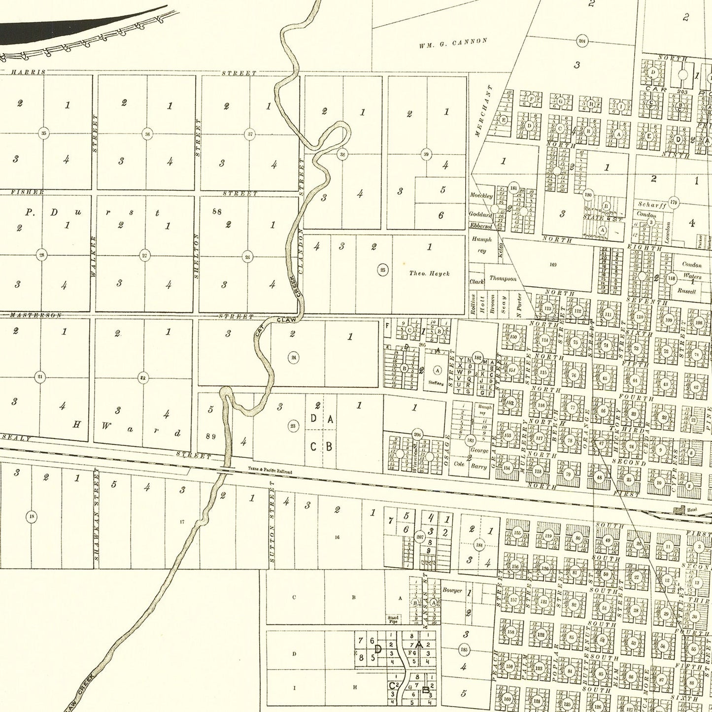 Vintage Map of Abilene, Texas, 1885 Wall Art