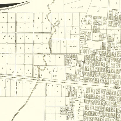 Vintage Map of Abilene, Texas, 1885 Wall Art