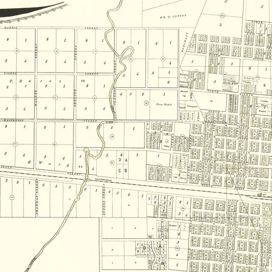 Vintage Map of Abilene, Texas, 1885 Wall Art