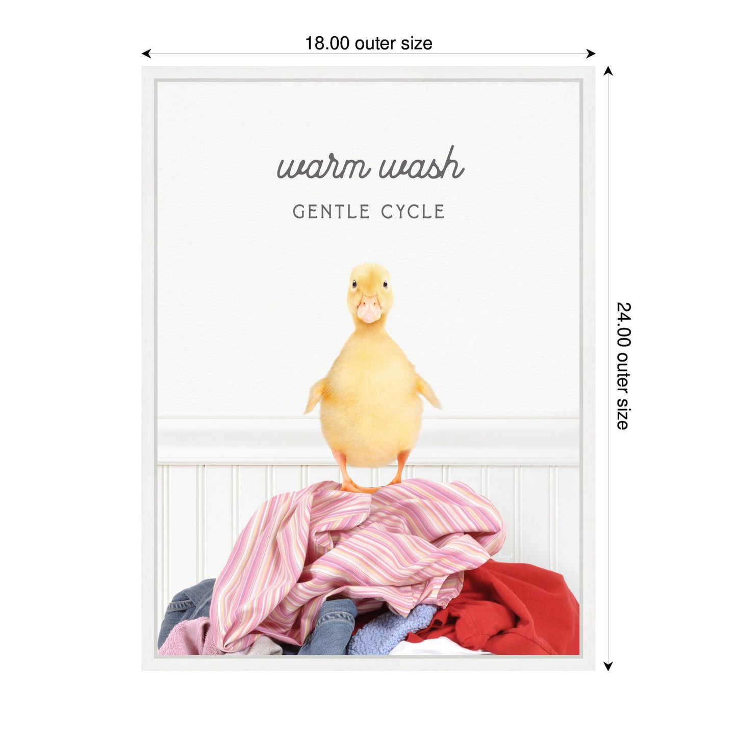 Ducky Gentle Cycle Laundry Framed Canvas Wall Art