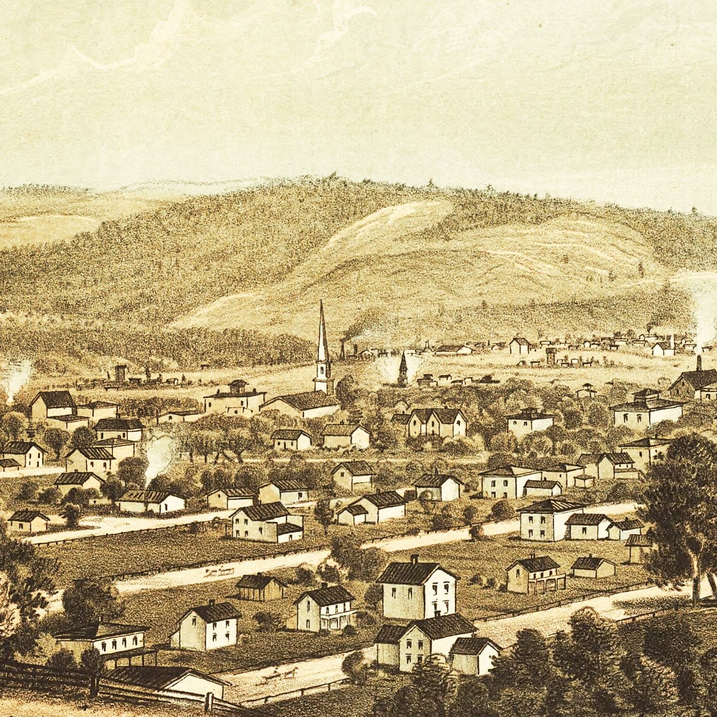 Vintage Map of Waverly, New York, 1881
