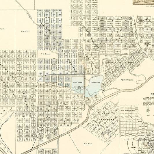 Vintage Map of Lampasas Springs, Texas, 1884