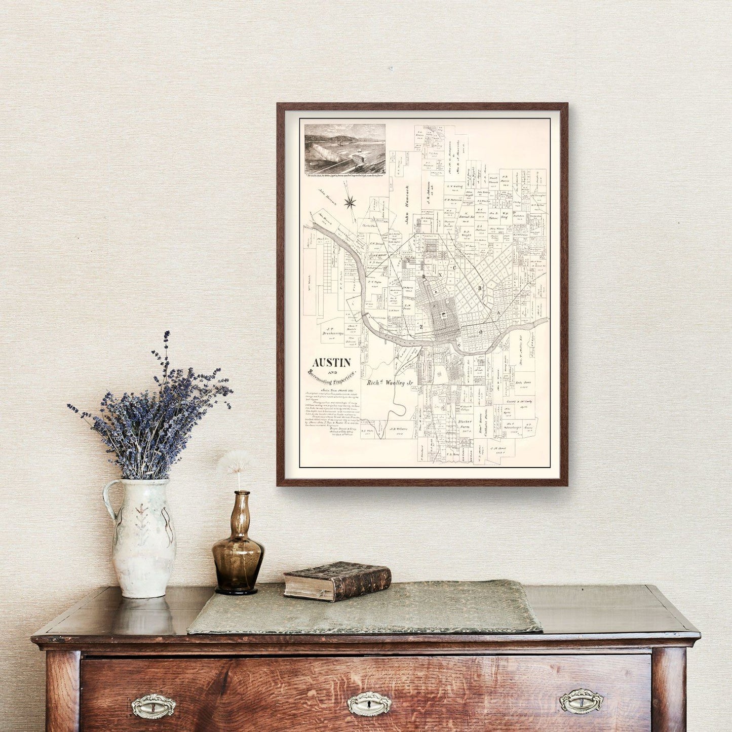 Vintage Map of Austin, Texas, 1891