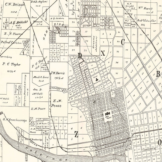 Vintage Map of Austin, Texas, 1891