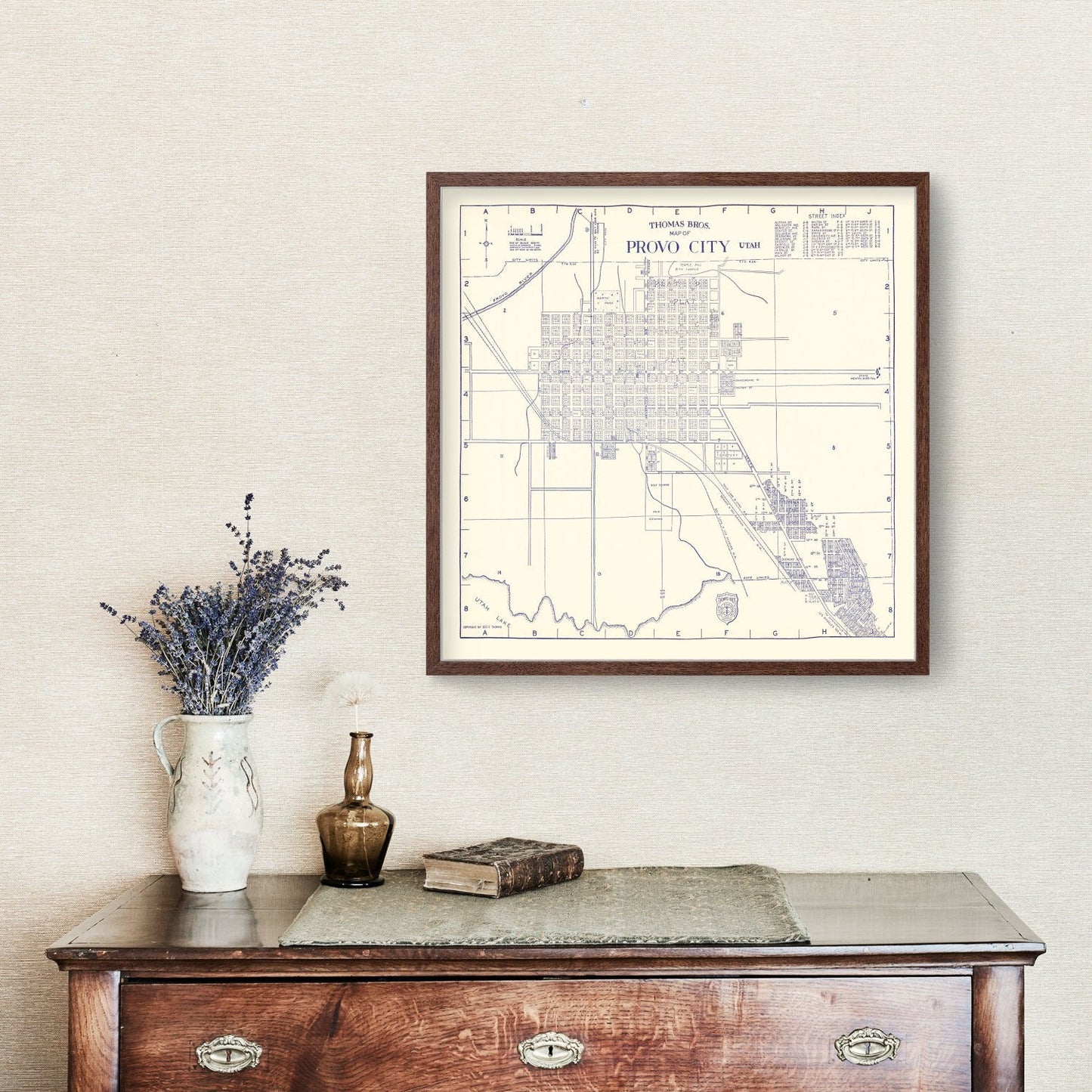 Vintage Map of Provo City, Utah, 1920