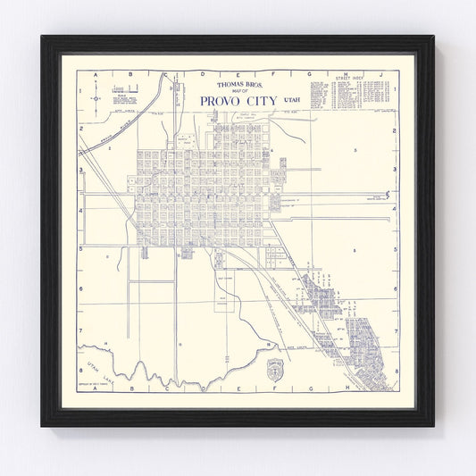 Vintage map of Provo City, Utah, 1920