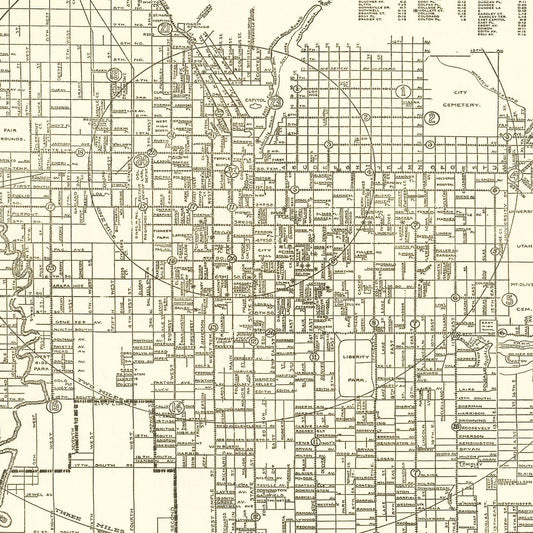 Vintage Map of Salt Lake City, Utah, 1926 II