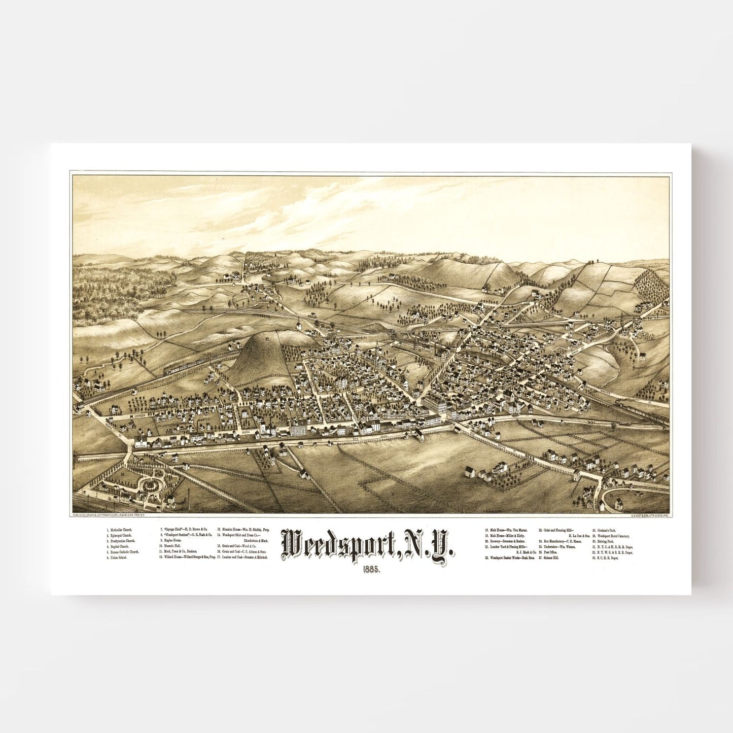 Vintage Map of Weedsport, New York, 1885