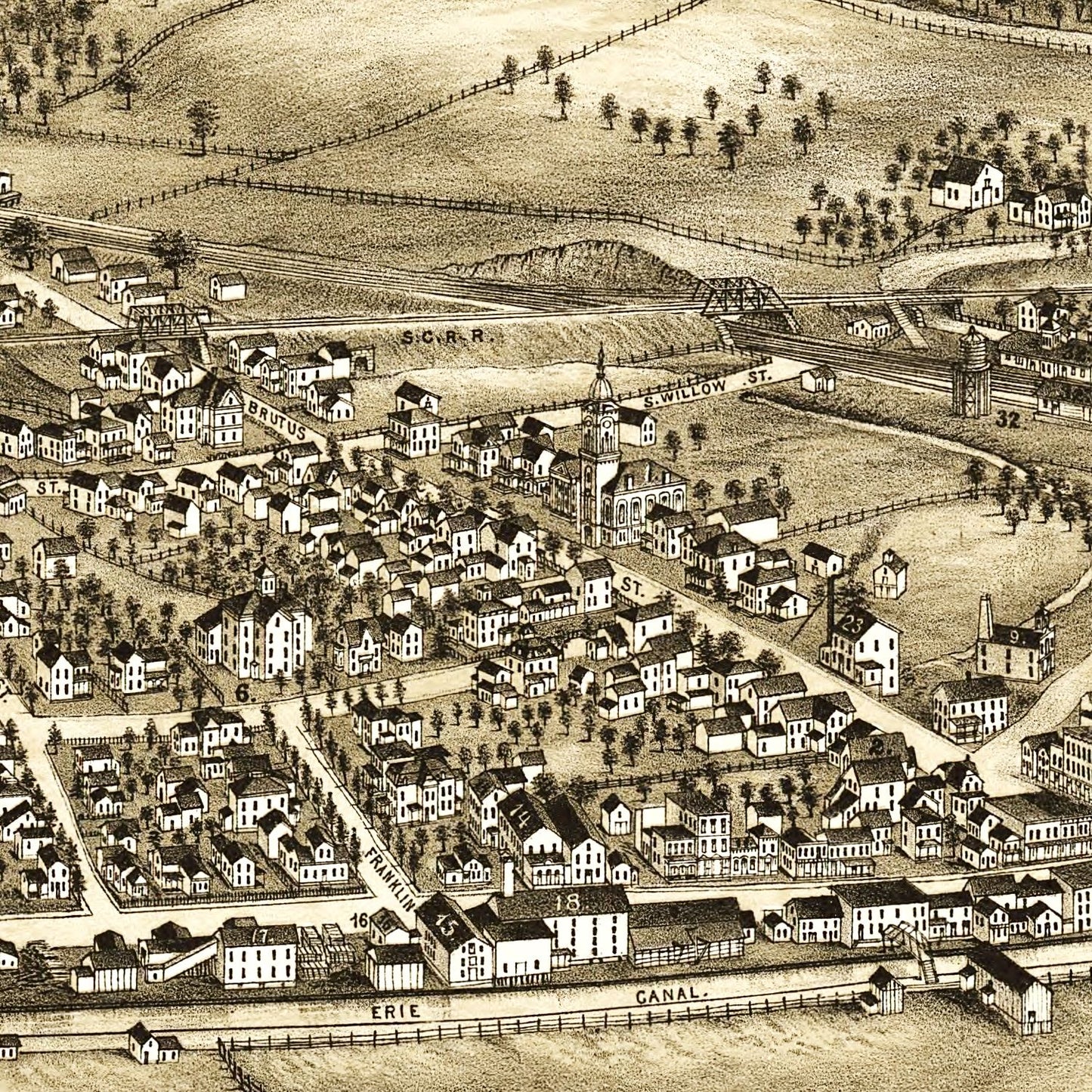 Vintage Map of Weedsport, New York, 1885
