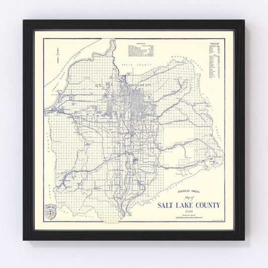 vintage map of Salt Lake City, Utah, 1920