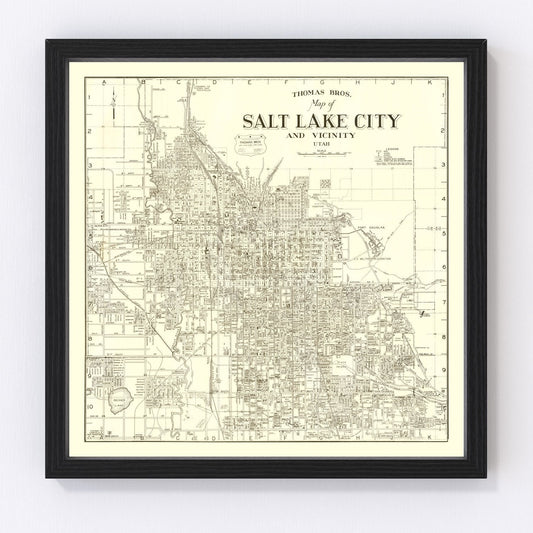 vintage map of Salt Lake City, Utah, 1935