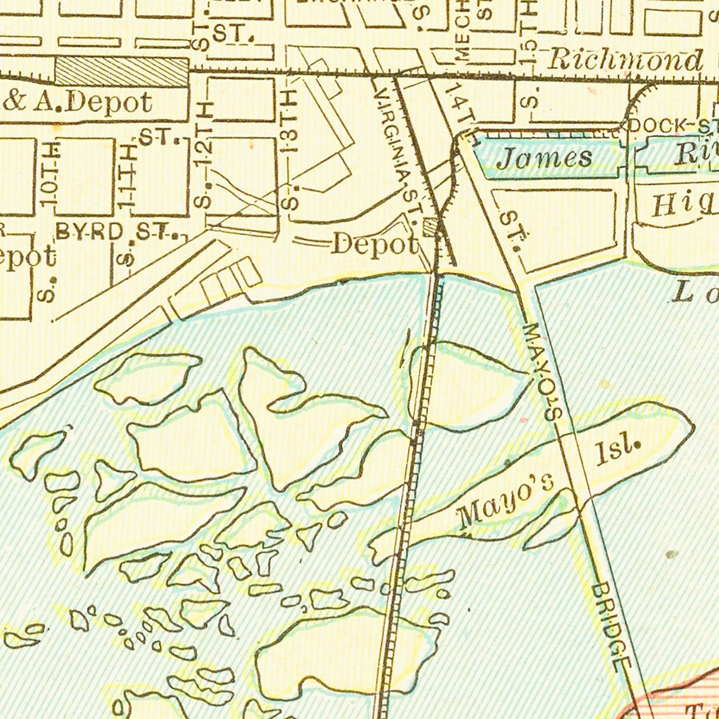 Vintage Map of Richmond, Virginia, 1895