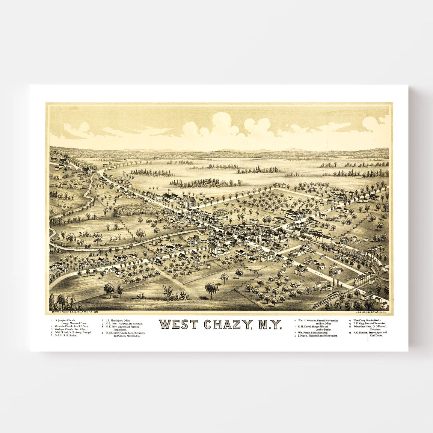 Vintage Map of West Chazy, New York, 1899