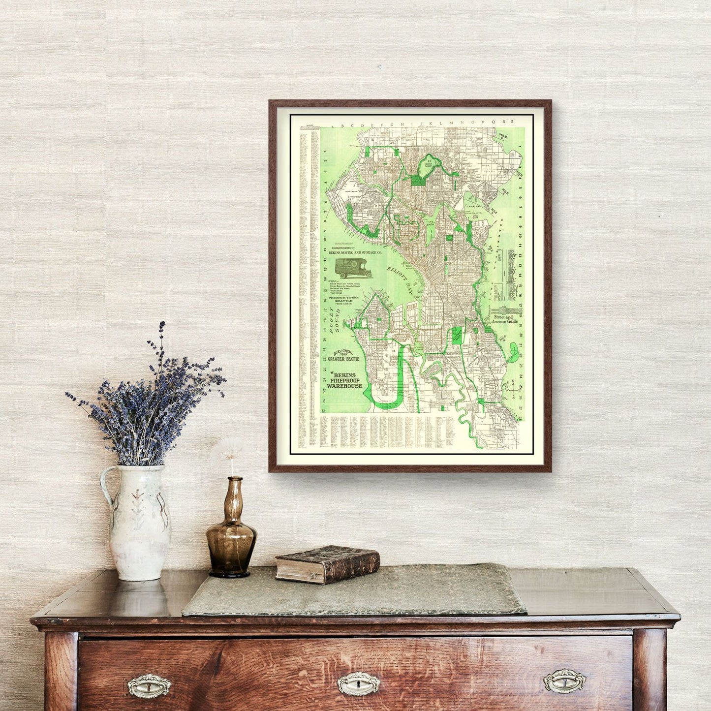 Vintage Map of Seattle, Washington, 1913