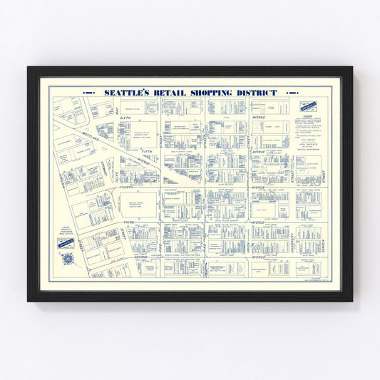 vintage map of Seattle, Washington, 1930