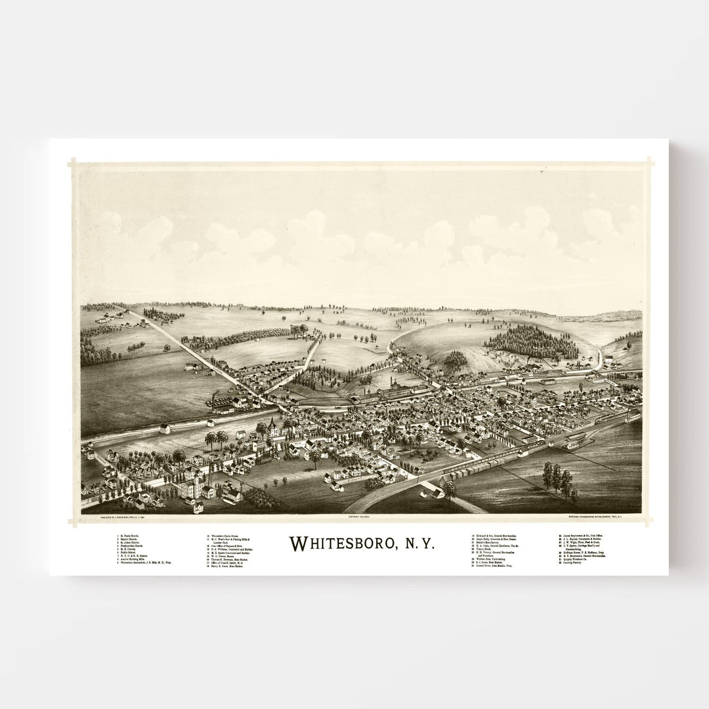 Vintage Map of Whitesboro, New York 1891