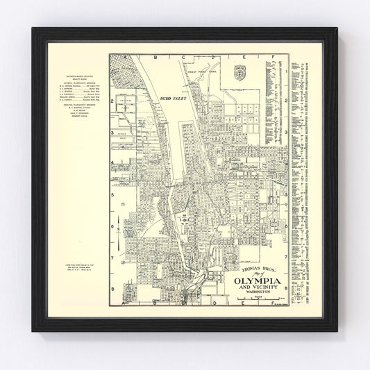 vintage map of Olympia, Washington, 1920