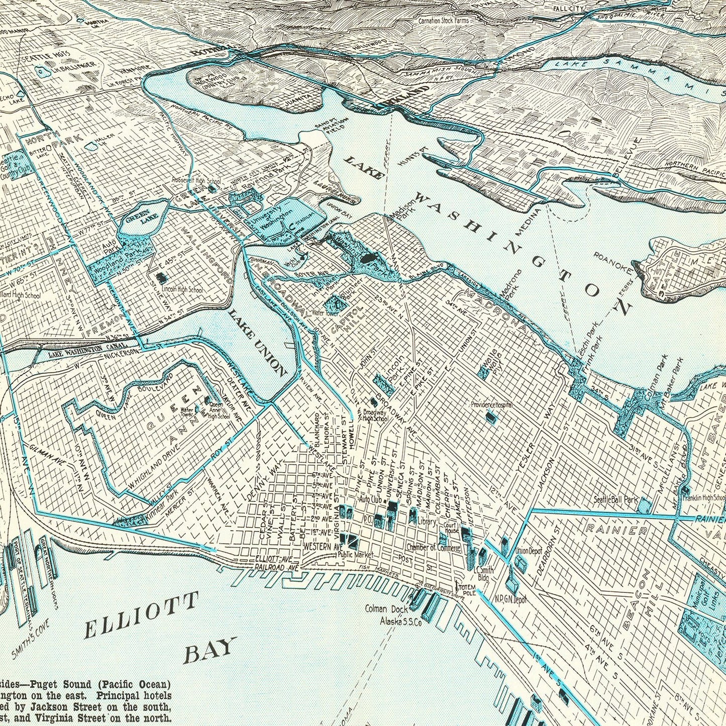 Vintage Map of Seattle, Washington, 1925 Edition
