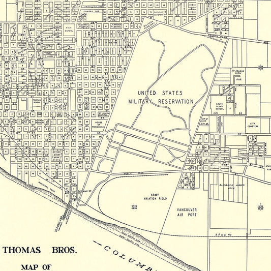 Vintage Map of Vancouver, Washington, 1920