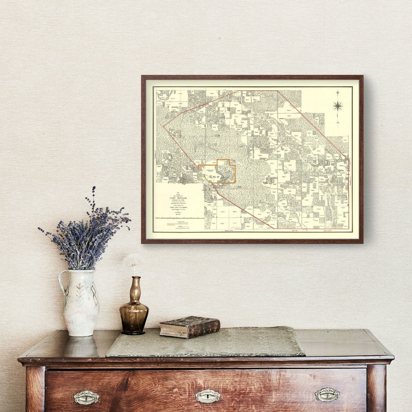 Vintage Map of Juneau County, Wisconsin, 1902