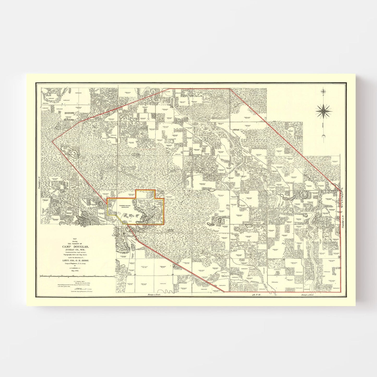Vintage Map of Juneau County, Wisconsin, 1902